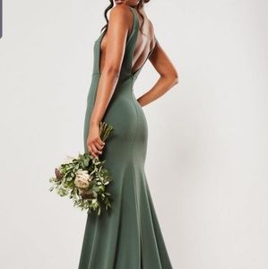 NEW green sleeveless low back maxi dress